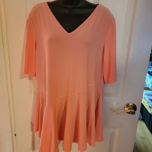 Nina Leonard Flowy Peach Top